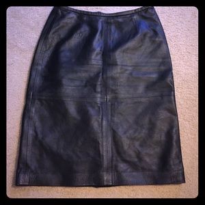 Black Leather Pencil Skirt