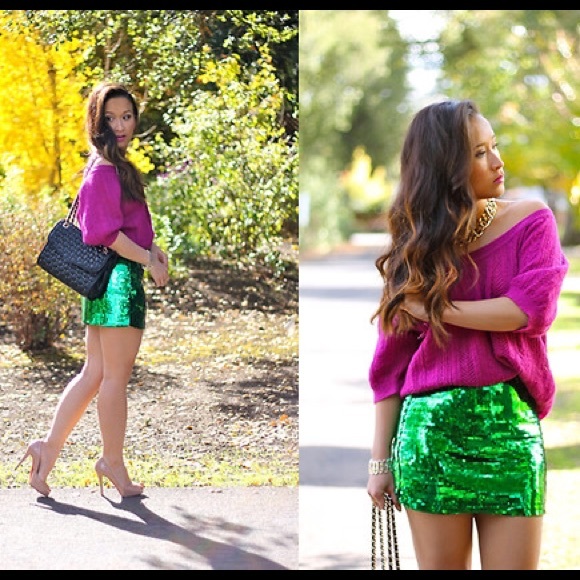 H&M Emerald Green Sequin Skirt✨💚