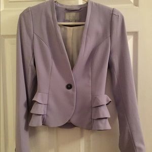 H&M lavender ruffle blazer
