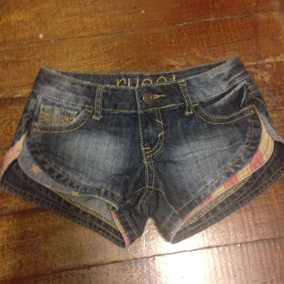 Denim shorts with Stars and Stripes trim