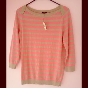 Talbots Metallic Gold & Pink Sweater NWT