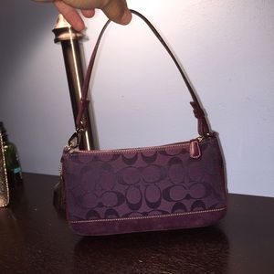 Coach Eggplant Signature Mini Shoulder Bag
