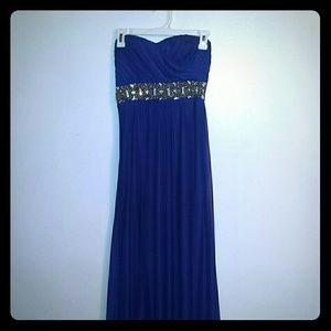 Royal Blue Strapless Prom Dress