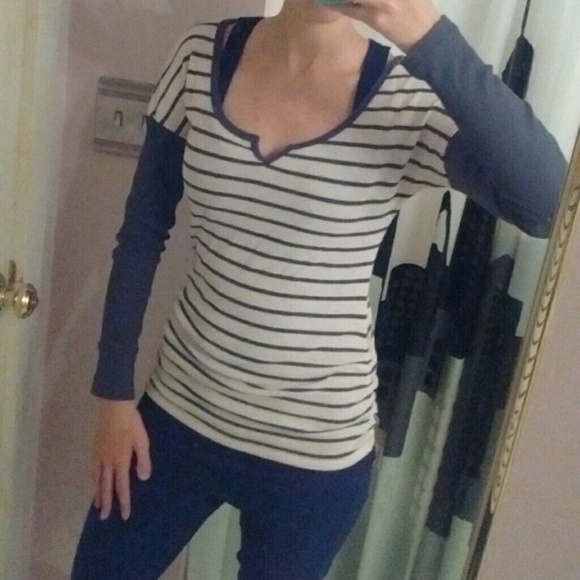 Med striped tee shirt! Unique and cute