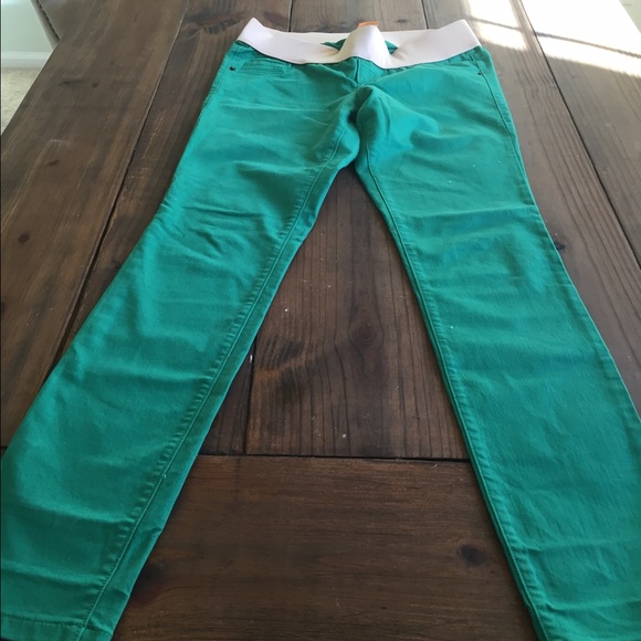 Old Navy green maternity jeans