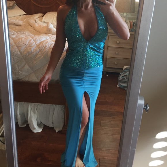 Teal sequin gown, XS/S, long dress