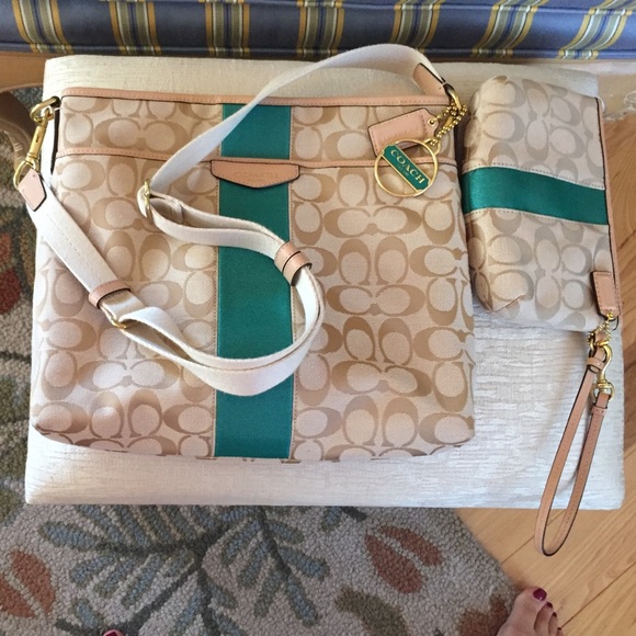 Coach shoulder bag and wristlet