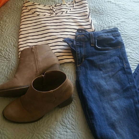 Black and white striped top