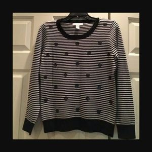 Banana Republic Striped Polka Dot Sequin Sweater