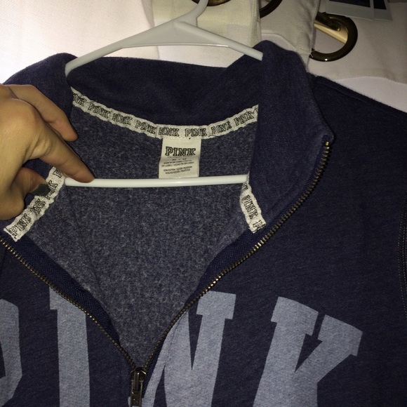 navy blue pink sweater