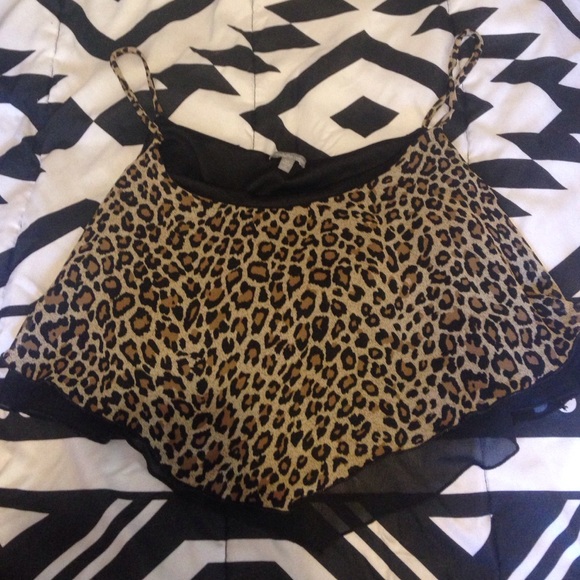 M Charlotte Russe cheetah print crop top