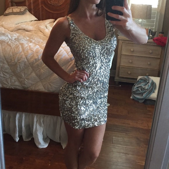 New Years Sequin silver dress XS/S