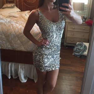 New Years Sequin silver dress XS/S