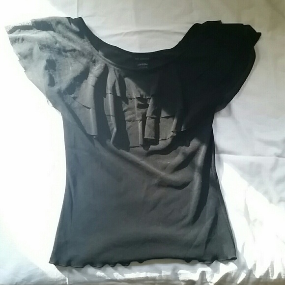 The Limited Ruffled Black Dress Blouse Size Small