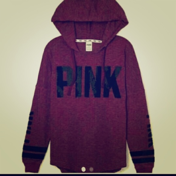 ✖️SOLD✖️ Maroon oversized pink hooded crew.