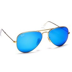 Blue flash lense Ray-Ban aviator sunglasses