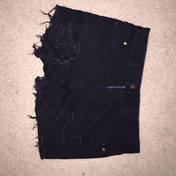 Black ripped booty shorts