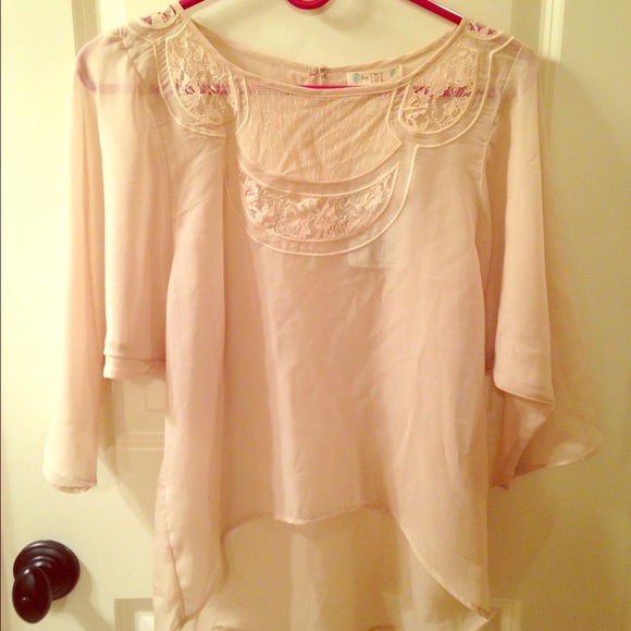 Love, Fire sheer cream lace blouse NWT - Picture 1 of 4