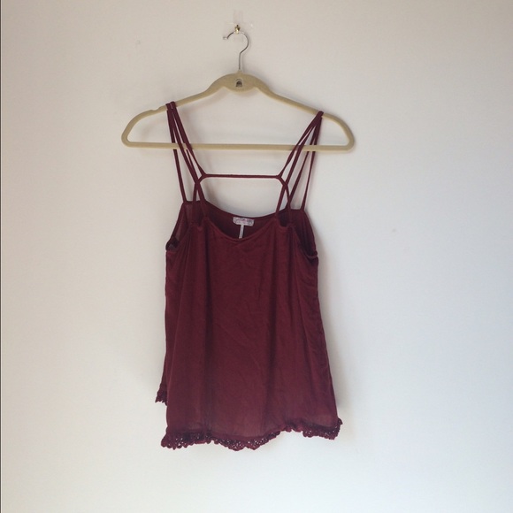 Red Free People Tank with Straps - Picture 1 of 4
