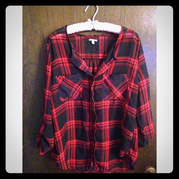 Sheer plaid dress shirt ❤️