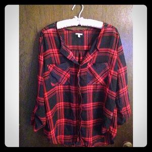 Sheer plaid dress shirt ❤️