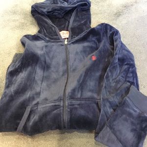 Juicy blue hooded velour sweat shirt size P