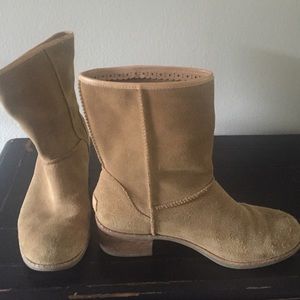 UGG Tan brushed leather Boots - great condition!