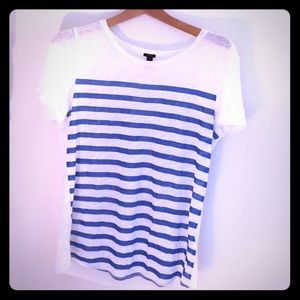 J. Crew linen blue stripe T-shirt