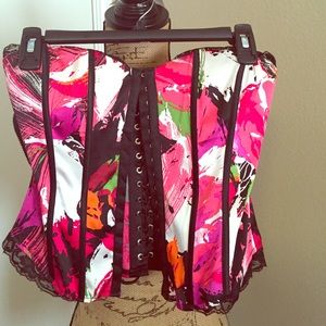 Bebe Multi Color Bustier Corset Top
