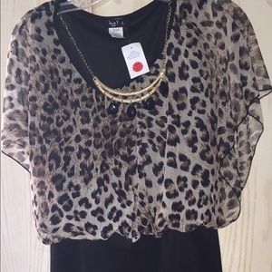 Cheetah print mesh dress