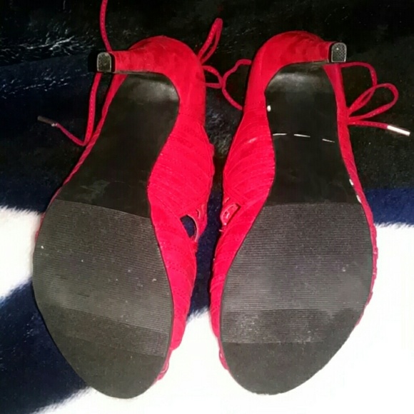 Red gladiator heels - Picture 2 of 4