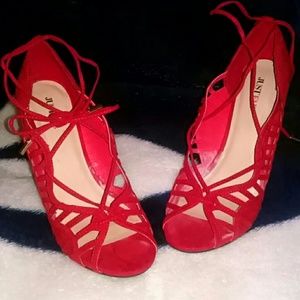 Red gladiator heels