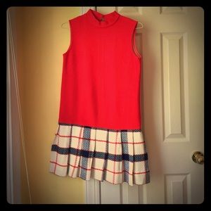 Vintage 1970's Red White and Blue Mini Dress.
