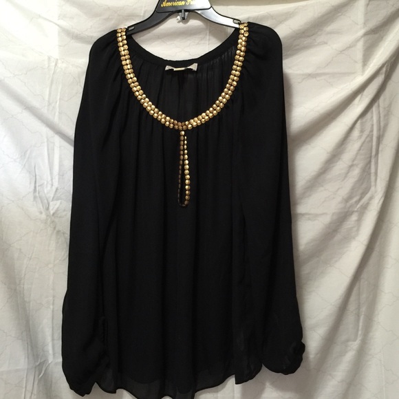 Micharel Kors black sheer long sleeves