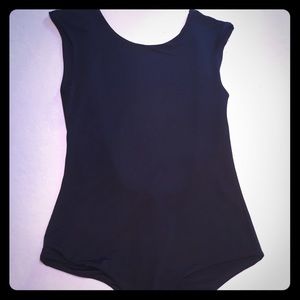 Low cut black bodysuit with snaps