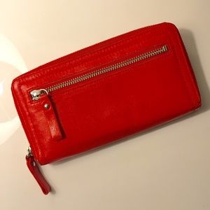 Red Orange Zip Wallet