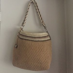The Sak bag 12"x14" crocheted braided handle bag