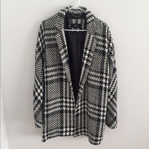 Mango oversized boyfriend checked coat