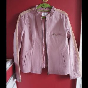 Biaggini Italian leather pink jacket with suede