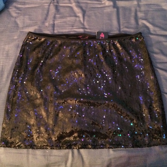 Black sequin skirt