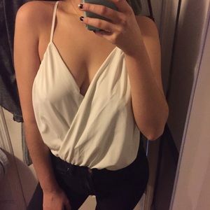 Deep V-neck bodysuit