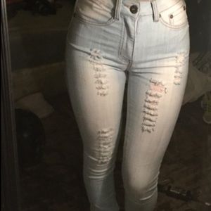 Roma distressed high waisted light blue jeans