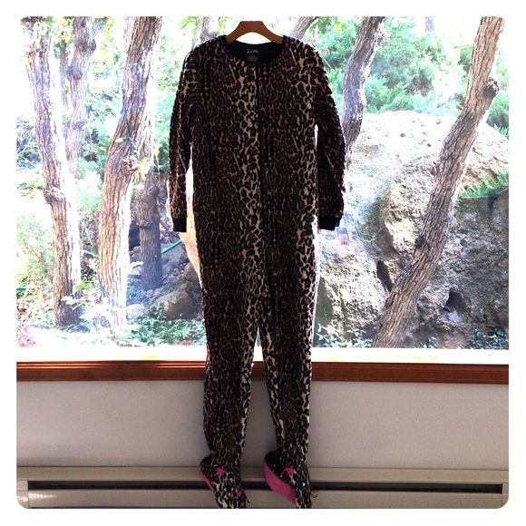 Leopard Footy Pajamas, Size M.