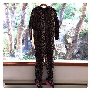 Leopard Footy Pajamas, Size M.