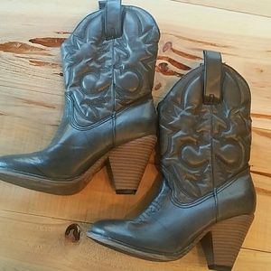 Dark gray cowboy boots