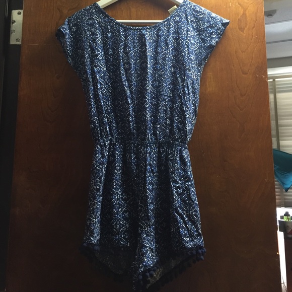 Blue paisley romper