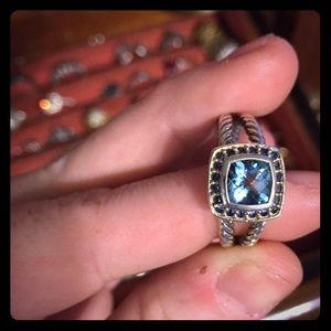 Blue topaz and sapphire David Yurman ring