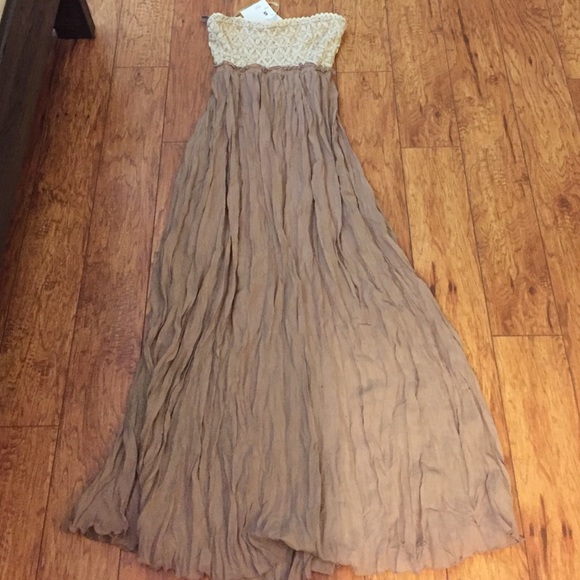 Strapless or strapped long boho dress