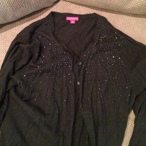 Black cardigan sweater