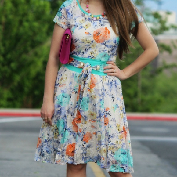 Floral laced dress